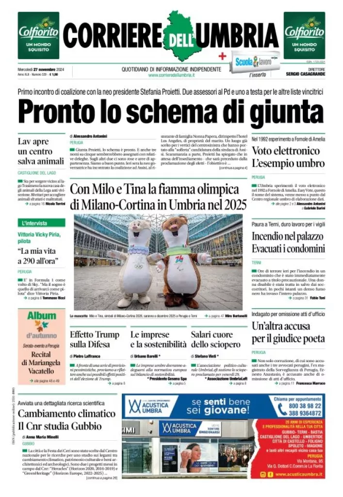 Prima-pagina-corriere umbria-del-2024-11-27